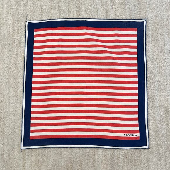 Clare V Stripe Bandana Headscarf - Picture 1 of 7